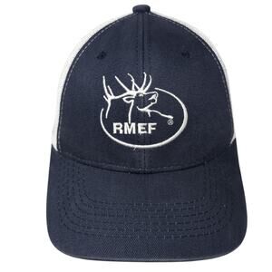 RMEF Snapback Trucker Hat Blue One Size Adjustable Embroidered Mesh Back